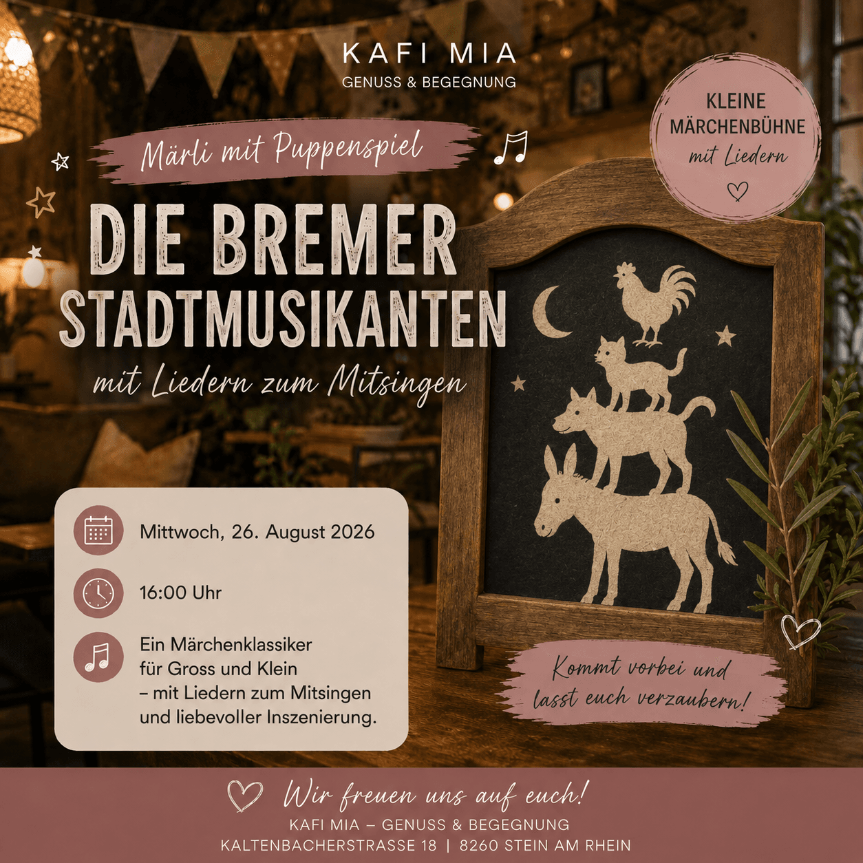 Märli mit Puppenspiel – Die Bremer Stadtmusikanten