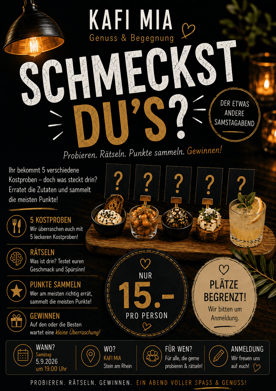 SCHMECKST DU’S? – Der etwas andere Samstagabend