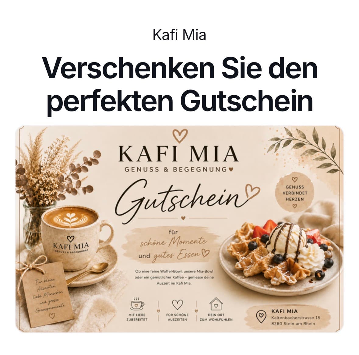 🎁 Freude schenken mit einem Gutschein vom KAFI MIA 🤎